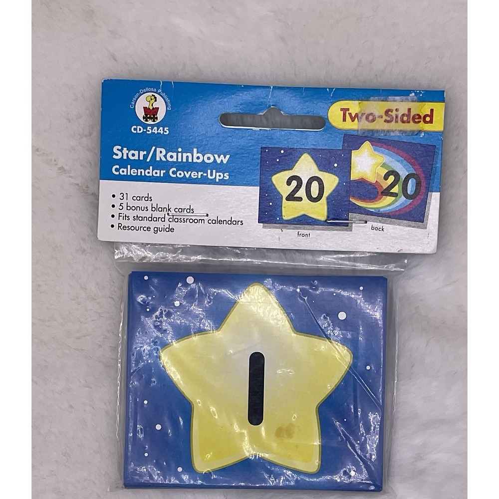 Carson Dellosa Calendar Cover Ups Star Rainbow Two Sided Vintage
